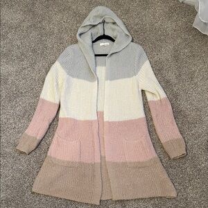 june & hudson Colorblock Hooded Cardigan Sweater, Women's 1x